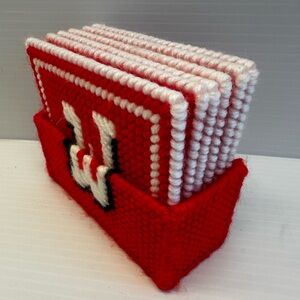 Wisconsin Badgers | Needlepoint Coaster Set | Kitchy